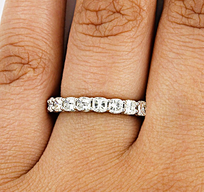 Cushion Cut Eternity Band